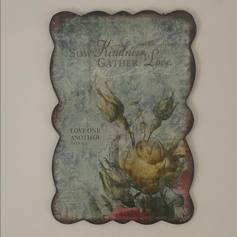 Vintage Floral Wall Art with Inspirational Message